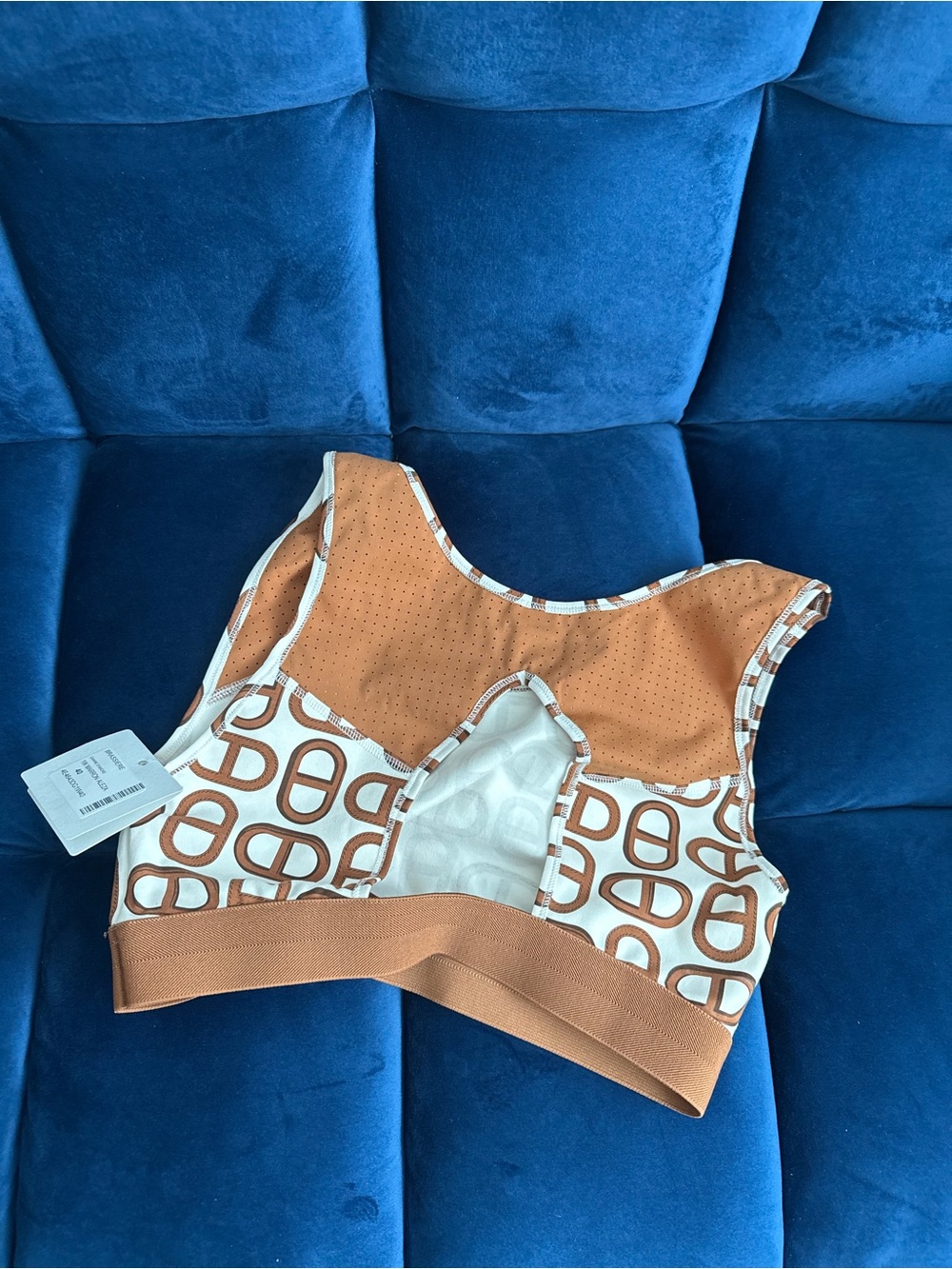 Hermes Brand new Brown Patterned Women's Sports Bra Crop Top
Size 40